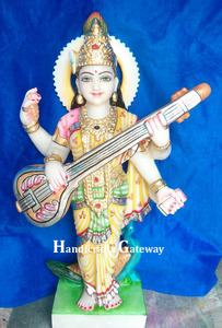 Marble Idol Saraswati Maa Statue - Product Image 3