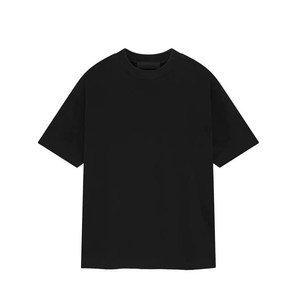 T-shirt graphique noir tendance pour homme, coupe oversize, col rond, manches courtes, 100 % coton épais, style sport - Product Image 1