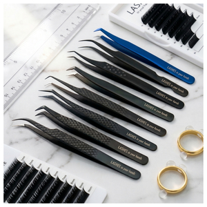 Pinzas de Precisión Antiestáticas con Punta de Fibra para Pestañas, Pinzas para Pestañas de Volumen, Pinzas de Acero Inoxidable para Extensión de Pestañas, Personalizables - Product Image 6
