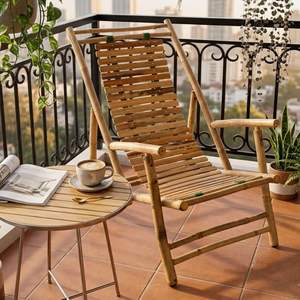 Chaise longue en bambou sélectionnée, faite à la main, excellent rapport qualité-prix, pour la maison et les centres de villégiature - Product Image 3