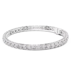 กำไลข้อมือทองคำขาว 18K ประดับเพชรทรงคุชชั่น 4.4 กะรัต เพชรแท้ น้ำหนัก 13.28 กรัม ทอง 750 เครื่องประดับคุณภาพสูง ขายส่ง - Product Image 1