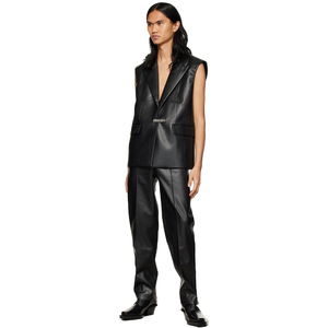Women <b>Flared</b> Faux <b>Leather</b> Pants High Waist Elegant Fashion Bottom Wear Stretch PU <b>Leather</b> <b>Trousers</b> Stylish Vintage Look - Product Image 4