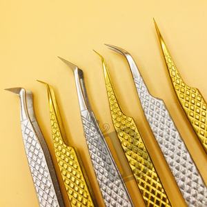 Pince à épiler en or et argent de style nouveau, pince à épiler pour extensions de cils en vison, pince à épiler en acier inoxydable durable, cils, logo personnalisé - Product Image 3