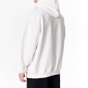 Sudadera con Capucha Oversize de Invierno 100% Algodón Terry de Alta Calidad, Estilo Urbano, Forro Polar Grueso Antipilling, Bolsillos, Hombros Caídos, Básica, Color Liso - Product Image 5