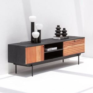 Consola Media Vandana Novara Cresta, Mueble de Entretenimiento Moderno de Madera Sólida con Diseño Minimalista - Product Image 1
