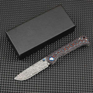 Couteau pliant en acier Damas pour le camping et la chasse, personnalisable OEM, qualité industrielle, de poche, portable, multifonctionnel - Product Image 4