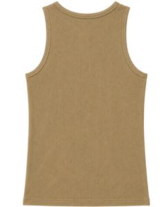 Manufacturer Custom <b>Khaki</b> Ribbed Cotton Men Tank <b>Top</b> Sleeveless Gym Fitness Vest Summer Casual Slim Fit Custom Logo Activewear - Product Image 2