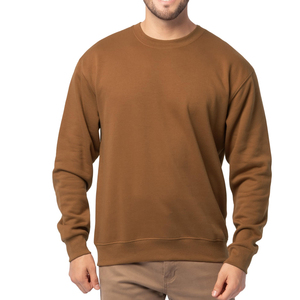 เสื้อสเวตเชิ้ตคอกลมสีน้ำตาลทรงปกติสำหรับผู้ชาย สไตล์ใหม่มาแรง ทันสมัย ผ้าถักสีพื้น แขนยาว ลำลอง รุ่นปี 2026 - Product Image 1