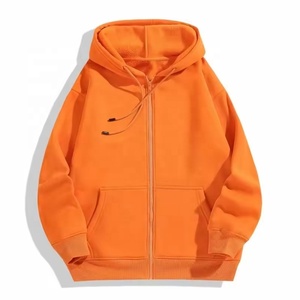 <b>Men's</b> Hooded Fleece <b>Zip</b>-<b>Up</b> Sweatshirt Solid Color Casual Regular Fit Autumn Wear - Product Image 3