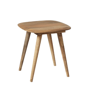 Table d'appoint en teck en promotion – Table d'appoint en bois massif avec pieds coniques – Meuble de salon durable - Product Image 1