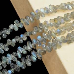 Natural Blue <b>Fire</b> Labradorite Faceted Drops Shape Beads 5*7mm 8 Inches Strand Wholesale Gemstone Jewellery - Product Image 1
