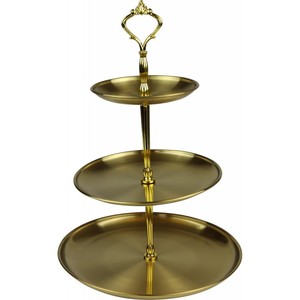 Three Tier Black Metal Cake Stand <b>Round</b> Dessert Display <b>Tray</b> For Party Cupcake Serving Use For Fruits And Food Serving Stand - Product Image 6