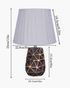 Black prism <b>table</b> <b>table</b> lamp cotton fabric shade khadi frill <b>bedside</b> night light for home decor wholesale OEM - Product Image 5
