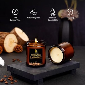 Teakwood Mahogany Scented <b>Candle</b> Wholesale | Luxury Home Fragrance <b>Bulk</b> - Product Image 3