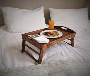 Bandeja de Servir de Madera con Asas, Juego de 2 Bandejas Decorativas para Servir el Desayuno en la Cama, Almuerzo, Cena, Mesa de Café - Product Image 2