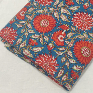 Tela de Algodón Estampada Floral a Mano sin Coser por Metro para Confección de Ropa, Manualidades y Decoración del Hogar - Product Image 5