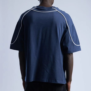 T-shirt 100 % coton coupe ample pour homme, best-seller, durable, grande taille, séchage rapide, avec bordure, logo personnalisé - Product Image 2