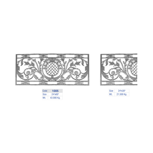 Section de balustrade classique en aluminium laurier, insert de fin de clôture circulaire en fonte, balustre de luxe pour villa avec éclairage latéral en forme de feuillage - Product Image 1