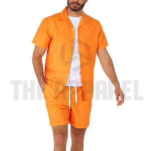 Ensemble deux pièces personnalisé pour hommes, ensemble deux pièces pour hommes, couleur unie, t-shirt à manches courtes fin et short pour l'été, idéal pour le fitness - Product Image 2