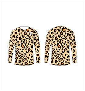 Camiseta de Manga Larga para Hombre, Color Rosa Crema, Estampado de Leopardo, Cuello Redondo, Estilo Casual, Ropa Deportiva, para Gimnasio y Entrenamiento - Product Image 6