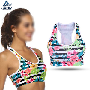 <b>Leaf</b> Pattern Custom Made OEM ODM Service Latest Style Good Quality Unique Design New Trendy Product Women Wear Gym Bra - Product Image 3