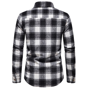 Men Cotton Flannel <b>Shirt</b> Soft <b>Plaid</b> Long Sleeve Button Down Casual Checked <b>Shirt</b> Breathable Fabric Regular Fit Everyday Fashion - Product Image 6