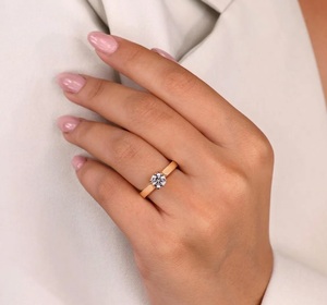 Anillo de Diamante Cultivado en Laboratorio con Certificación IGI, Platino 950, 1CT, Claridad VS1, Color E, Corte Redondo, CVD, Banda Ancha, Anillo de Compromiso Solitario - Product Image 1