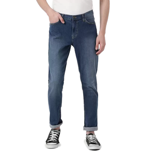 Jeans de Mezclilla Azules para Hombre, Corte Slim Fit, Algodón y Spandex, Diseño Moderno, Calidad de Exportación, Lote Directo de Primavera - Product Image 1