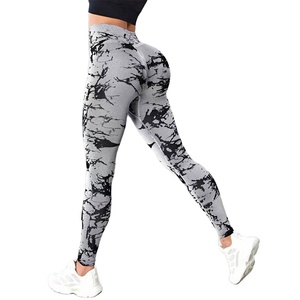Haute qualité femmes Fitness cravate teinture sans couture sport Leggings taille haute contrôle du ventre séchage rapide respirant Yoga pantalon - Product Image 1