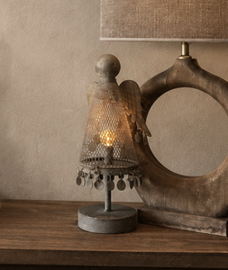 <b>Vintage</b> Metal Lantern Style <b>Table</b> <b>Lamp</b> Decorative Accent Light Handmade Home Decor Bedside <b>Lamp</b> Ambient Lighting Decorative - Product Image 1