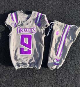 Uniforme de Fútbol Americano Personalizado para Hombre, Sin Mangas, Cuello en V, Malla Transpirable, Impresión Sublimada, Nombre del Equipo, Logotipo Frontal, Morado y Gris - Product Image 5