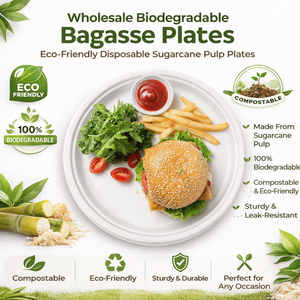 Platos Biodegradables de Bagazo al por Mayor |   Platos Desechables Ecológicos de Pulpa de Caña de Azúcar |   Platos para Catering de Eventos y Uso Diario - Product Image 6