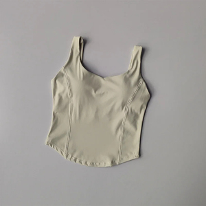 Soutien-gorge de sport pour femme, couleur unie, à bretelles halter, col carré, sans couture, respirant, séchage rapide, haut de yoga et fitness, maintien élevé - Product Image 6