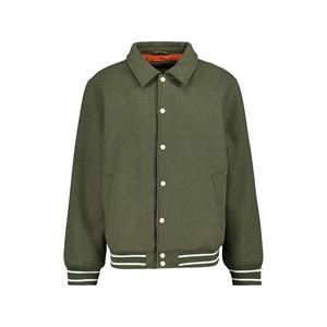 Veste varsity en laine brodée avec logo personnalisé pour homme, haute qualité, vintage, couleur matcha, veste varsity design. - Product Image 3