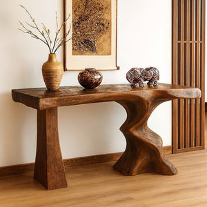 Mesa de Madera Maciza con Borde Natural Hecha a Mano, Mesa Consola Moderna Rústica, Diseño Escultural, Regalo de Inauguración, Mesa de Madera, Mesa Consola - Product Image 3