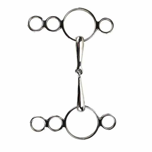 Adjustable Stainless Steel Continental <b>Gag</b> Horse Bit Loose <b>Ring</b> Magennis Snaffle Design Riding Training Control Gear - Product Image 5