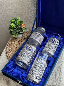 Juego de Botellas de Acero Inoxidable Hechas a Mano de Lujo, Juego de Botellas de Agua Portátiles de Diseño en Plata Alemana para Decoración del Hogar y Bodas - Product Image 3