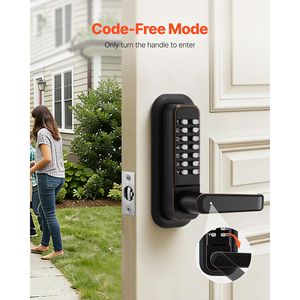Serratura per Porta con Tastierino Combinato a Pulsante Singolo 2.0, Ingresso Senza Chiave Meccanico, Codice a 4-7 Cifre, Connettività App - Product Image 5