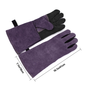 Guantes de Trabajo de Cuero Vacuno Reforzado, Resistentes al Fuego y al Calor, para Soldadura, Servicio OEM - Product Image 2