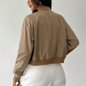 Chaqueta Bomber de Moda Urbana para Mujer, Bordado Personalizable, Corte Contemporáneo, Impermeable, Cierre de Cremallera, Mangas Desmontables - Product Image 2