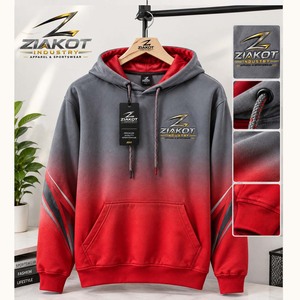 Wholesale Direct Ziakot Industry Custom Stitched Grass Green <b>Pink</b>-Black Gradient Fashion Sports Pullover <b>Sweatshirt</b> Hoodie - Product Image 2
