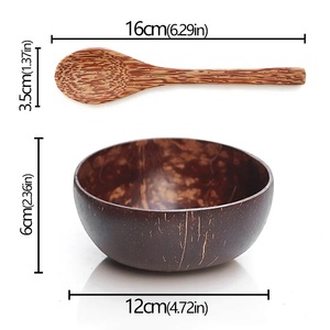 Tazones de Madera de Coco Natural |   Tazones para Servir Biodegradables Hechos a Mano para Cafeterías - Product Image 5