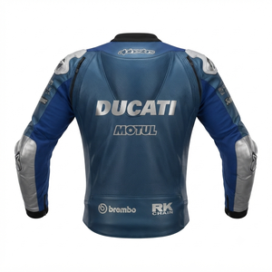 Men’s Rucati Cowhide Leather <b>Racing</b> <b>Jacket</b>/Chaqueta MotoCP Style CE Level 2 Armor Motorcycle Track Riding Protective Gear CE - Product Image 2
