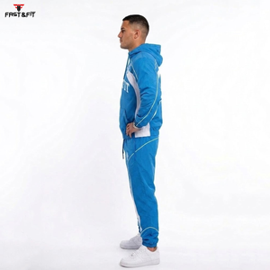 2026 Winter <b>Plus</b> <b>Size</b> Solid Hooded Casual Men's Slim Fit 100% Cotton Track Suit Sportswear <b>Jogger</b> <b>Set</b> for Gym Fitness Training - Product Image 3
