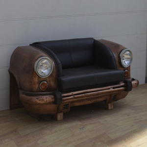 Reproduction Ambassador Car Sofa Leather Upholstery Metal Frame Vintage Style Furniture Bulk Supply Custom Orders - Product Image 5