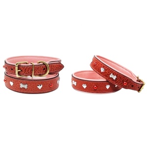 Handmade 100% Genuine Leather <b>Dog</b> <b>Collar</b> Premium Quality Exclusive Fancy Soft Padded Solid Bone Stud Wholesale Manufacturer - Product Image 1