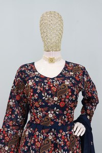 Conjunto de Salwar de Rayón para Mujer, Estampado Floral, Top con Cuello en V, Dupatta, Traje Tradicional Indio para Bodas y Fiestas - Product Image 3