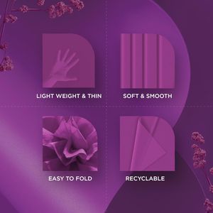 150 Fogli di Carta Velina Viola 14x20 Pollici, Confezione per Regali, Bouquet, Matrimoni, Decorazioni per Feste - Product Image 3