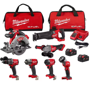 Prezzo Scontato per Set di 7 Utensili Milwaukee 3697-27 M18 Fuel 18V, Batteria al Litio, Senza Fili, Brushless - Product Image 1