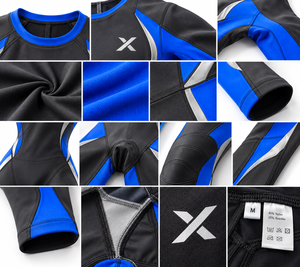 Gymnastics <b>Unitards</b> & Full-Length Bodysuits | Blue Black Color Blocked-Six Colors | Spandex/Polyester Sportswear | Quick Dry| - Product Image 4